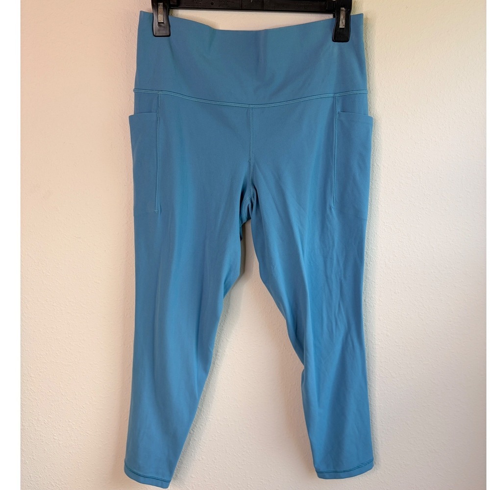 Athleta Blue Salutation Stash 7/8 Tight Leggings Women's Size Large